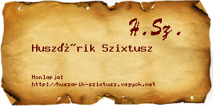 Huszárik Szixtusz névjegykártya